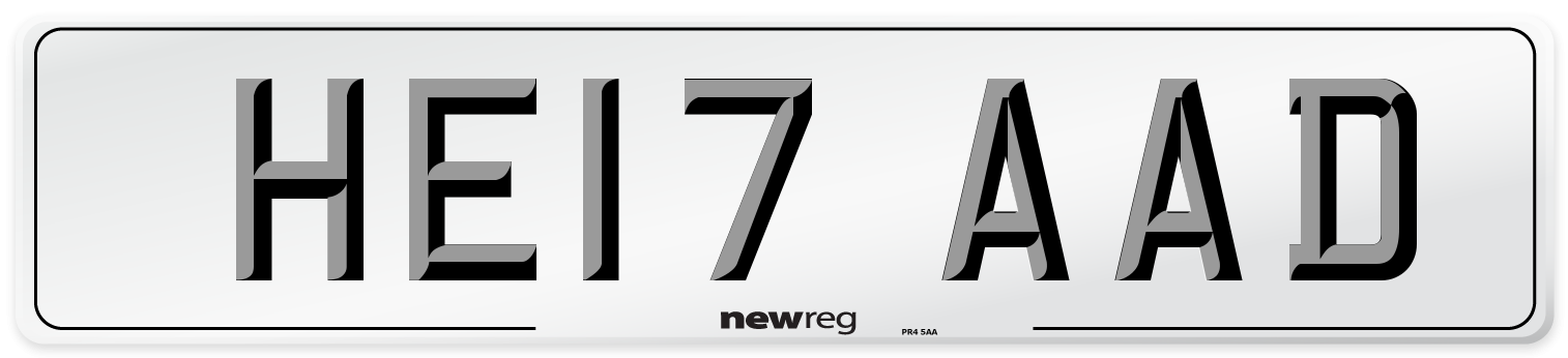 HE17 AAD Number Plate from New Reg